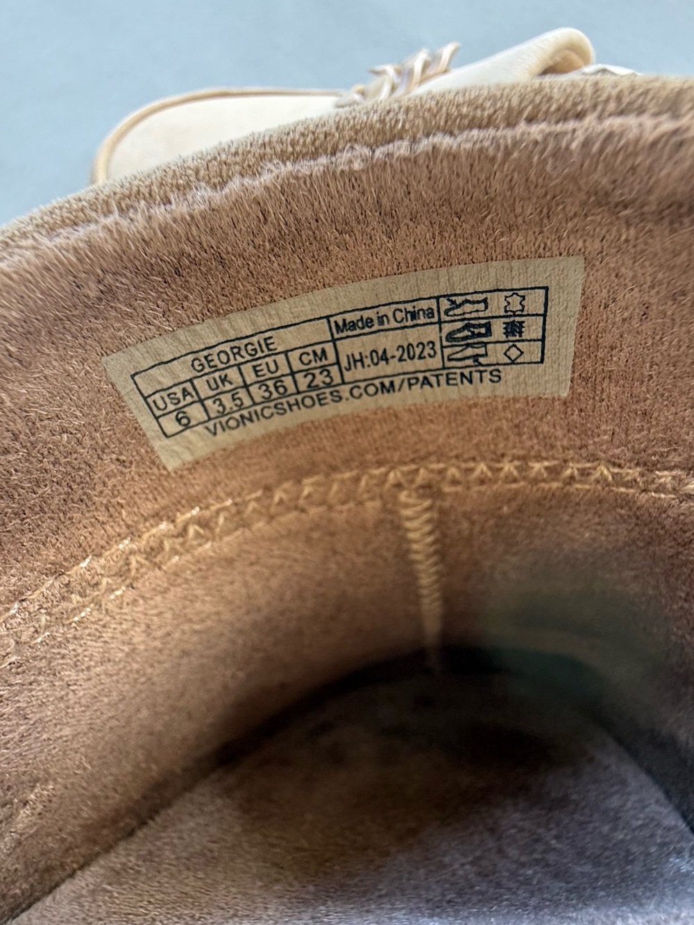 Vionic Georgie Chain Mule Loafers Beige Suede Comfort Slip On Shoes US 6 New - Picture 6 of 6
